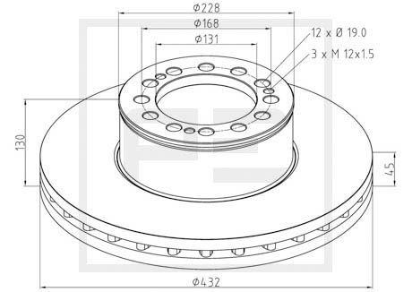 PE AUTOMOTIVE Тормозной диск 036.121-00A